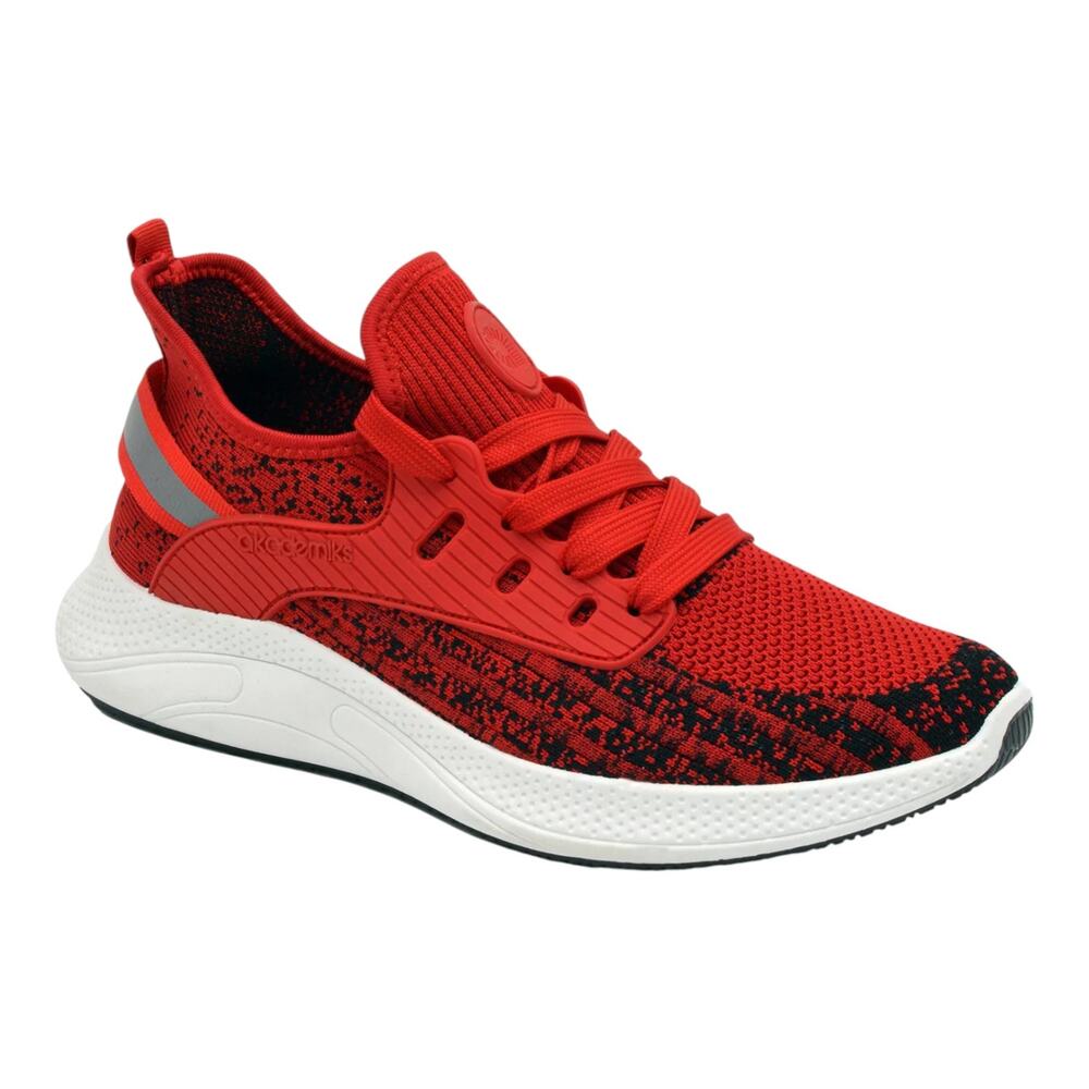 Akademiks Men's Flight Lace Up Knit Sneaker Red Size 11